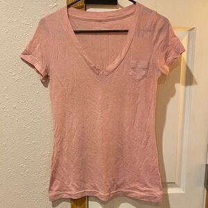 Mossimo Supply Co. Light Pink V-Neck Tee